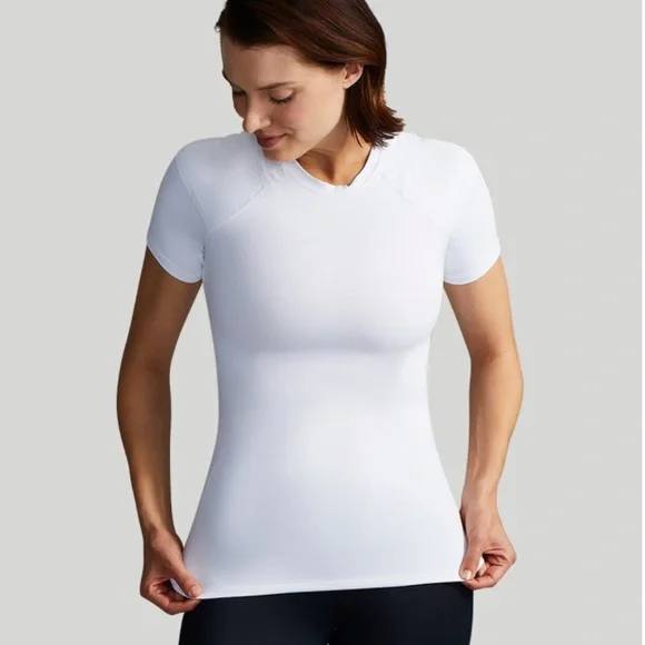 TOMMIE COPPER WHITE WOMEN’S PRO-GRADE SHORT SLEEVE SHOULDER SUPPORT SHIRT SIZE M - Picture 4 of 12